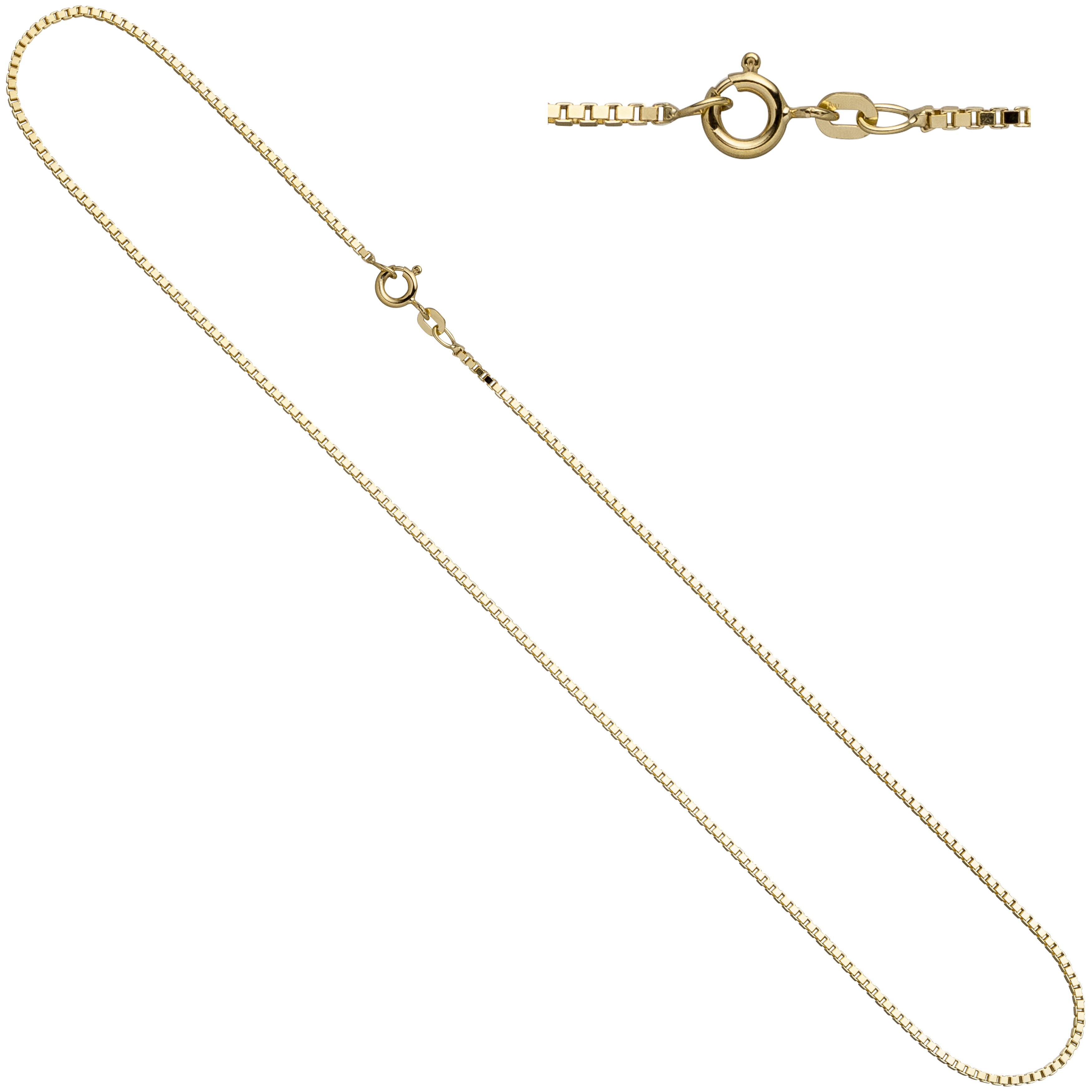 Venezianerkette 333 Gelbgold diamantiert 1,0 mm 42 cm Gold Halskette Karabiner