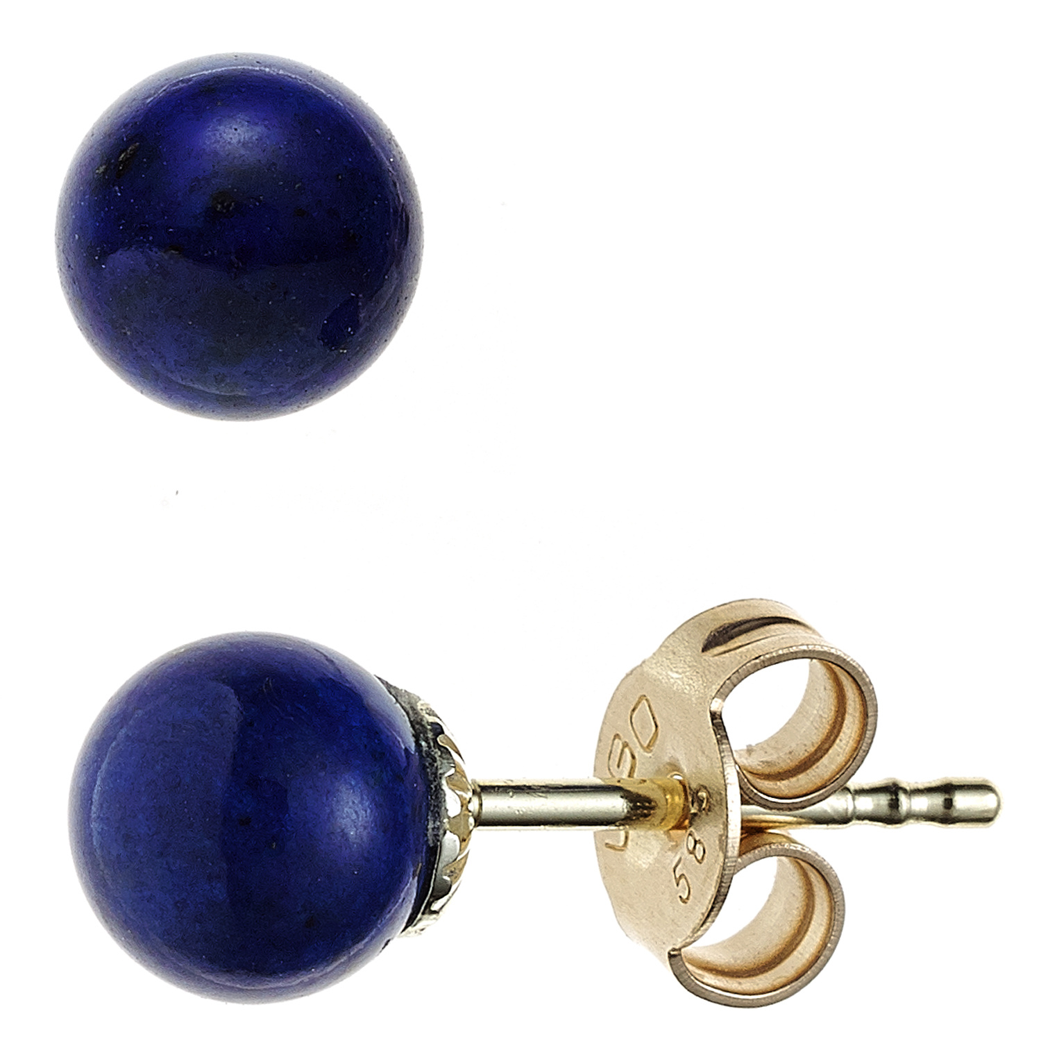 Ohrstecker 585 Gold Gelbgold 2 Lapislazuli Ohrringe