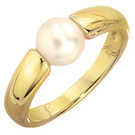 Damen Ring 333 Gold Gelbgold 1 Swasser Perle Goldring Perlenring