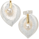 Ohrstecker 925 Sterling Silber bicolor vergoldet 2 Swasser Perlen Ohrringe