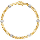 Armband 585 Gold Gelbgold Weigold bicolor 6 Diamanten Brillanten 19 cm