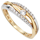 Damen Ring 333 Gold Gelbgold Weigold bicolor mit Zirkonia Goldring