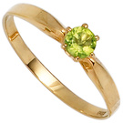 Damen Ring 585 Gold Gelbgold 1 Peridot grn Goldring