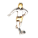 Einzel-Ohrstecker Fuball Fuballspieler 925 Sterling Silber bicolor vergoldet