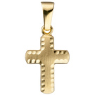 Anhnger Kreuz 585 Gold Gelbgold diamantiert matt Kreuzanhnger Goldkreuz