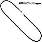 Halskette Kette Nylonkordel schwarz 70 cm Karabiner aus Edelstahl