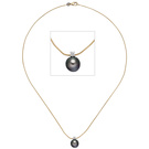 Collier Kette mit Anhnger 585 Gold 1 Tahiti Perle 1 Diamant Brilllant 45 cm