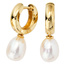 Creolen 585 Gold Gelbgold 2 Süßwasser Perlen Ohrringe
