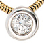 Collier Kette mit Anhänger 585 Gold bicolor 1 Diamant Brillant 42 cm Halskette