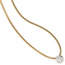 Collier Kette mit Anhnger 585 Gold bicolor 1 Diamant Brillant 42 cm Halskette