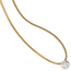 Collier Kette mit Anhänger 585 Gold bicolor 1 Diamant Brillant 42 cm Halskette