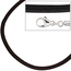 Leder Halskette Kette Schnur schwarz 45 cm, Karabiner 925 Sterling Silber