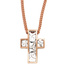Anhänger Kreuz 585 Gold Weißgold Rotgold bicolor 6 Diamanten Brillanten