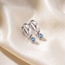 Creolen 925 Silber 2 Zirkonia blau Ohrringe Silberohrringe Silbercreolen