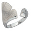 Damen Ring Ginko Ginkgo offen 925 Sterling Silber mattiert Handarbeit Silberring