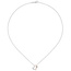 Collier Kette mit Anhänger Herz 585 Gold bicolor 1 Diamant Brillant 42 cm