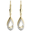 Ohrhänger 585 Gold Gelbgold Weißgold bicolor 2 Diamanten Brillanten Ohrringe