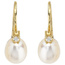Ohrhänger 333 Gold Gelbgold 2 Süßwasser Perlen 2 Zirkonia Ohrringe Goldohrringe
