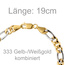 Figaroarmband 333 Gold Gelbgold Weißgold bicolor 19 cm Armband Karabiner