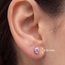 Ohrstecker rund 925 Sterling Silber rhodiniert 2 Zirkonia rosa rosé Ohrringe