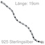 Armband 925 Silber 19 cm mit Zirkonia schwarz weiß Silberarmband Kastenschloss