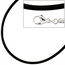 Halskette Kautschuk schwarz mit 925 Silber 2 mm 42 cm Kautschukkette