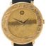 ARS Damen-Armbanduhr Quarz Analog 750 Gold Gelbgold Lederband Safirglas