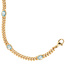 Armband 585 Gold Gelbgold massiv 19 cm 4 Blautopase hellblau blau Goldarmband
