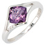 Damen Ring 585 Gold Weißgold 3 Diamanten Brillanten 1 Amethyst lila violett