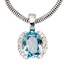 Anhänger 585 Gold Weißgold 14 Diamanten Brillanten 1 Blautopas blau Goldanhänger