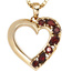 Anhänger Herz 585 Gold Gelbgold 7 Granate rot Herzanhänger Granatanhänger