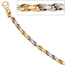Collier Halskette 585 Gold Gelbgold Weigold bicolor 45 cm Kette Goldkette