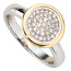 Damen Ring 585 Gold Weigold Gelbgold bicolor 40 Diamanten Brillanten Goldring