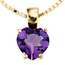 Anhänger Herz 333 Gold Gelbgold 1 Amethyst lila violett Herzanhänger