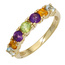 Damen Ring 333 Gold Gelbgold 2 Amethyste 2 Citrine 1 Peridot 2 Blautopase