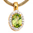 Anhnger oval 585 Gold Gelbgold bicolor 1 Peridot grn 20 Diamanten