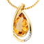 Anhnger Tropfen 585 Gold Gelbgold 4 Diamanten Brillanten 1 Citrin Goldanhnger