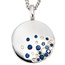 Anhänger rund 585 Gold Weißgold 10 Diamanten Brillanten 0,10ct. 14 blaue Safire