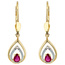Boutons 585 Gold Gelbgold 2 Diamanten Brillanten 2 Rubine rot Ohrringe Ohrhänger