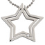 Collier Kette mit Anhänger Stern Edelstahl 1 Kristall 48 cm Halskette
