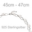 Collier Halskette Ginko Ginkgo 925 Silber mattiert 47 cm Kette Silberkette