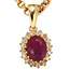Anhänger 585 Gold Gelbgold 16 Diamanten 0,16ct. 1 Rubin rot Goldanhänger