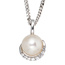 Anhänger 585 Gold Weißgold 1 Süßwasser Perle 8 Diamanten Perlenanhänger