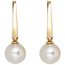 Boutons 585 Gold Gelbgold 2 Süßwasser Perlen Ohrringe Ohrhänger Perlenohrringe