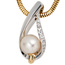 Anhänger 585 Gold Weißgold Gelbgold bicolor 1 Süßwasser Perle 10 Diamanten