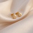 Kinder Ohrstecker Blume Blumen 333 Gold Gelbgold mattiert 2 Zirkonia Ohrringe