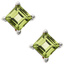 Ohrstecker quadratisch 925 Sterling Silber rhodiniert 2 Peridote grün Ohrringe