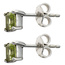 Ohrstecker quadratisch 925 Sterling Silber rhodiniert 2 Peridote grün Ohrringe