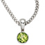 Anhänger rund 925 Sterling Silber rhodiniert 1 Peridot grün