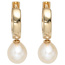 Creolen 925 Silber gold vergoldet 2 Süßwasser Perlen Ohrringe Perlenohrringe